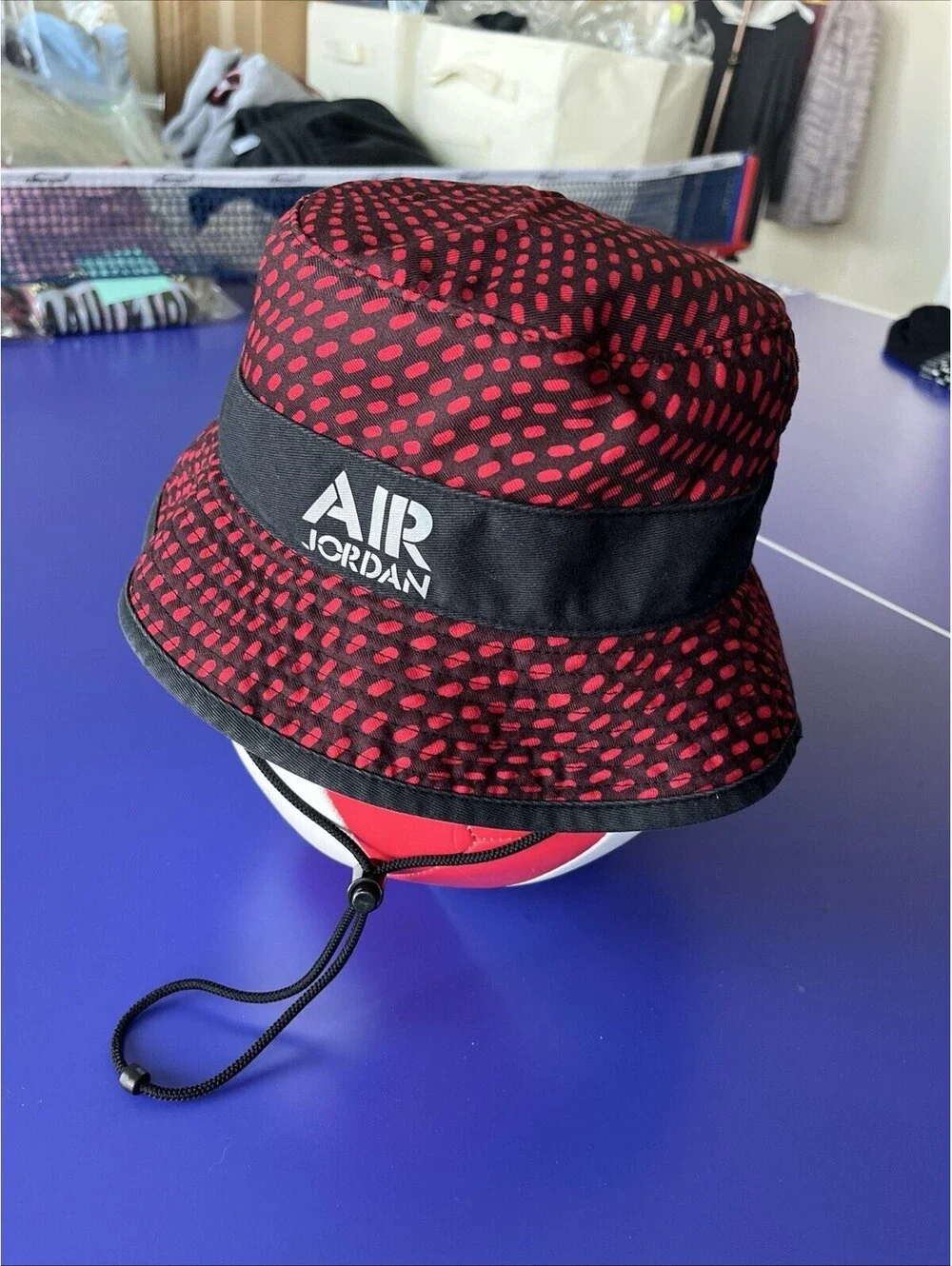 Air Jordan Jumpman Bucket Hat Red and black Stencil 658386-010 Adult L XL